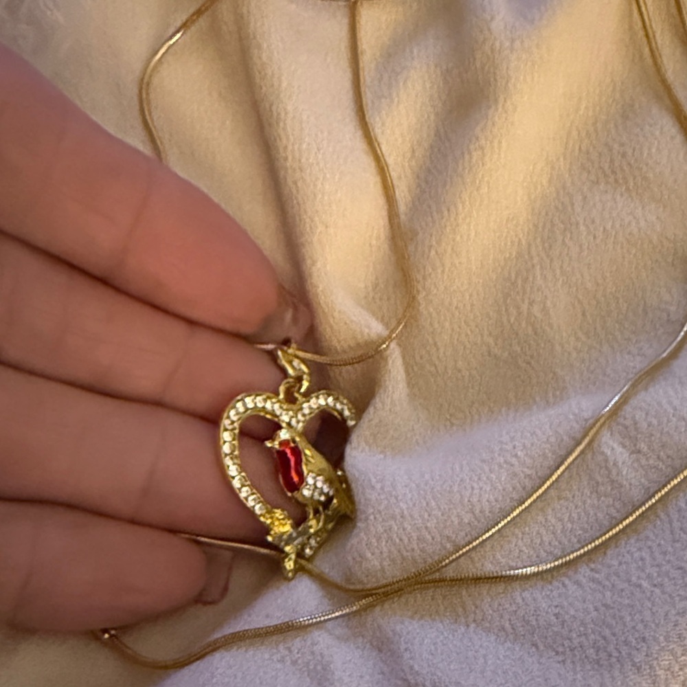 Gold Heart Pendant Necklace - Picture 2 of 2
